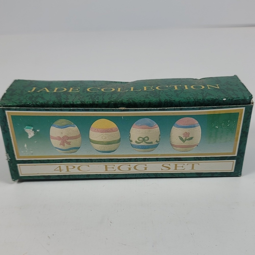 World Bazaars Jade Collection 4 Piece Egg Set Decorative Easter Spring Decor